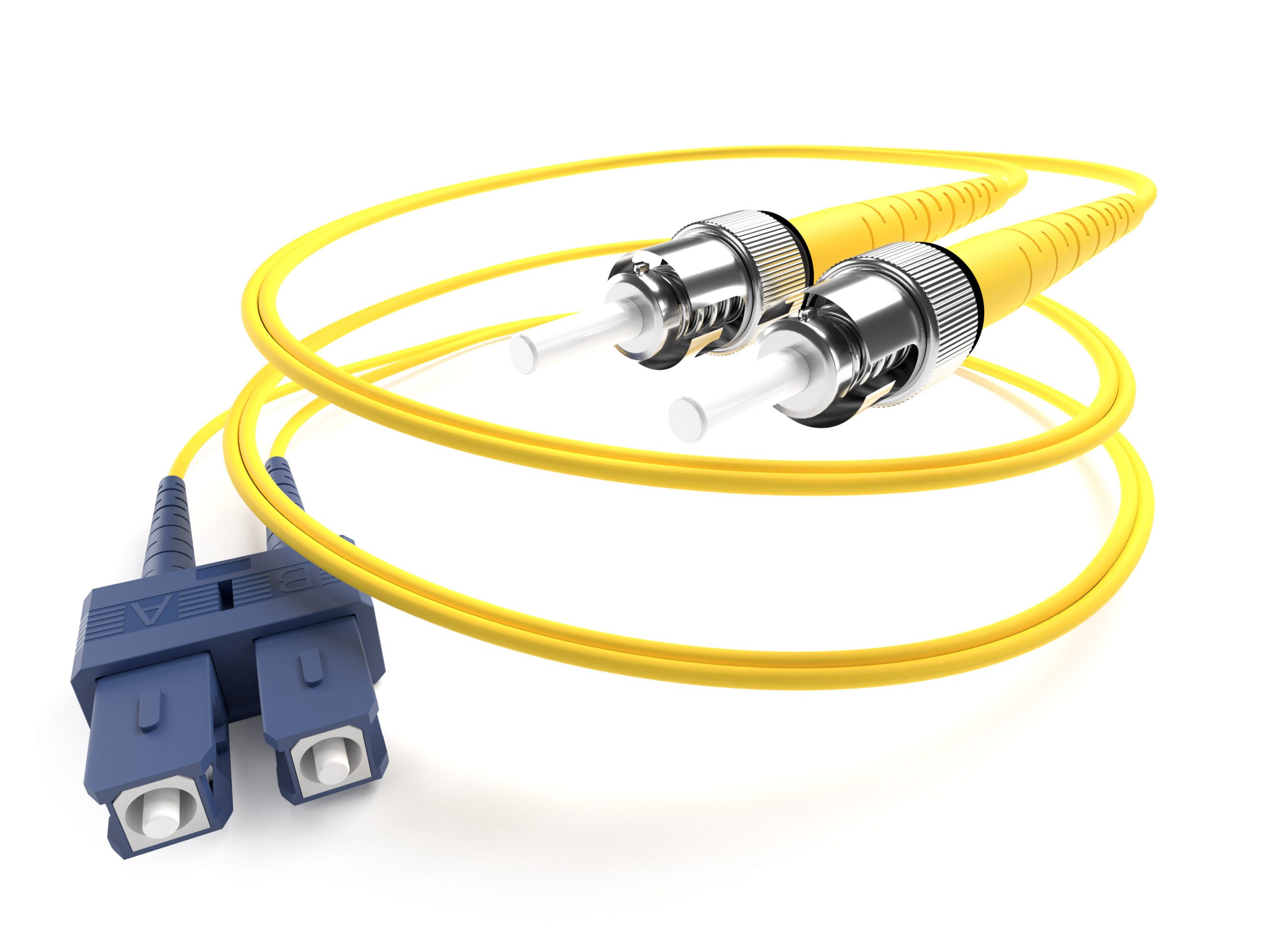 image of a ST-ST singlemode fiber optic cable