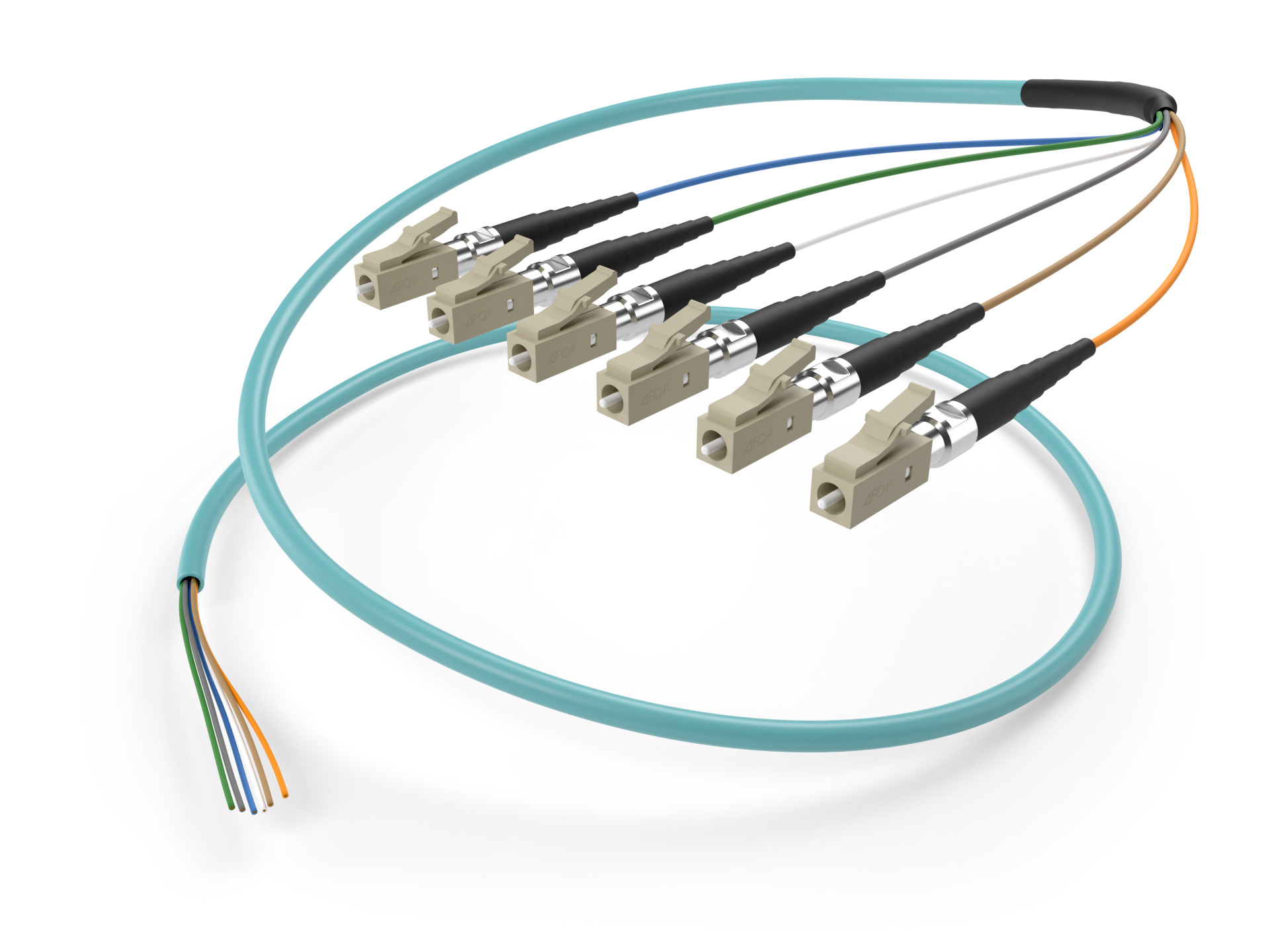 Image of OM3 6 fiber LC pigtail